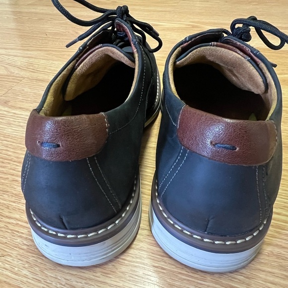 Men's Florsheim Dark Navy Leather Upper and Textiles Comfortech Shoes Sz 9W - Picture 3 of 7